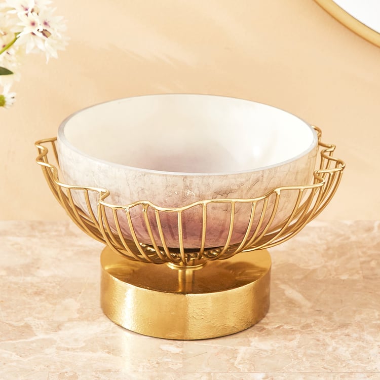 Paloma Rio Metal & Glass Decorative Bowl