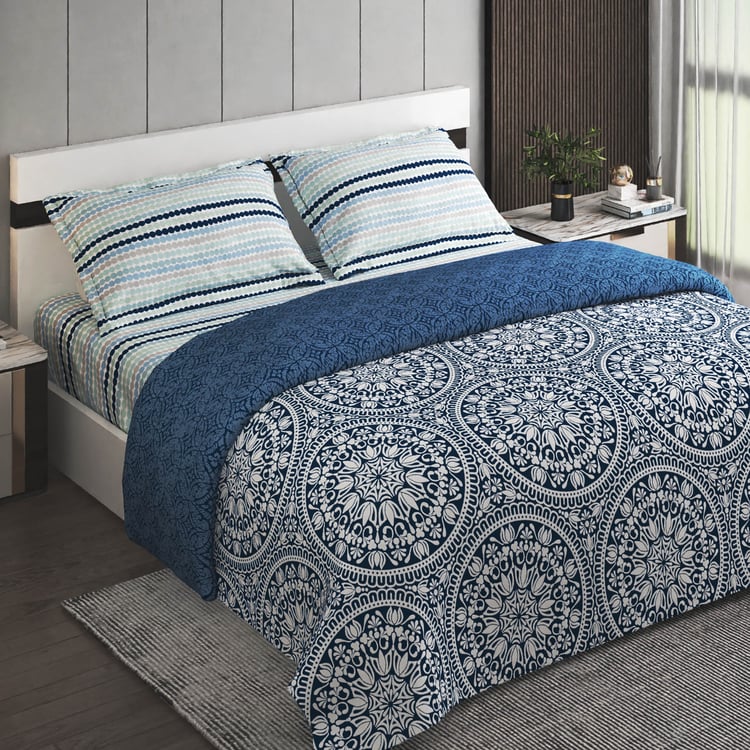 Chime Sterling Cotton 4Pcs Printed Double Bed-In-A-Bag Set