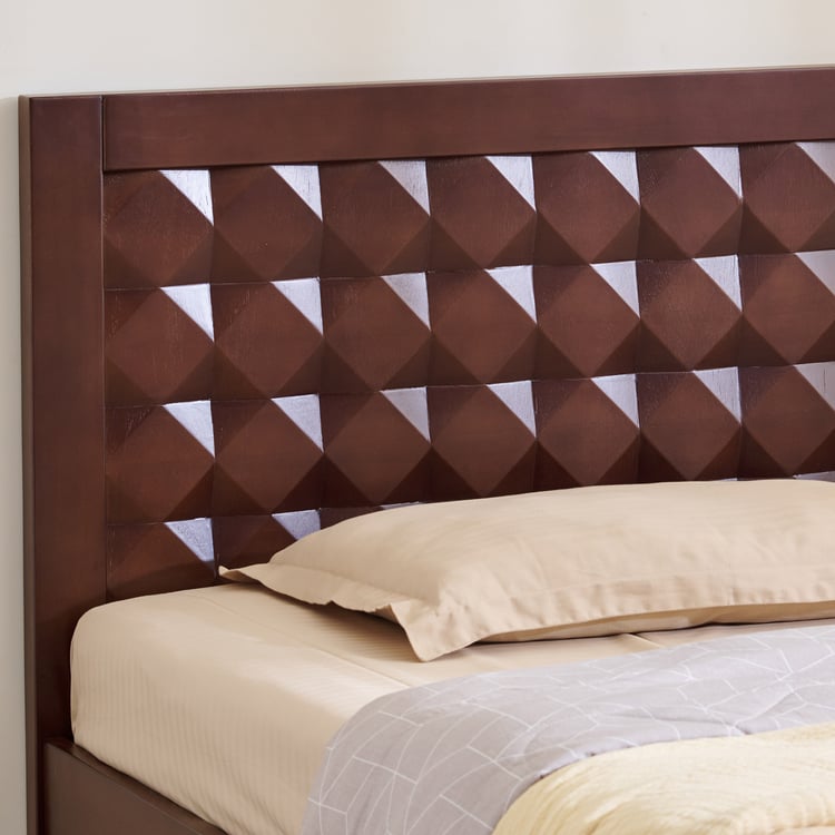 Helios Lisbon Kane Mahogany Wood King Bed - Walnut