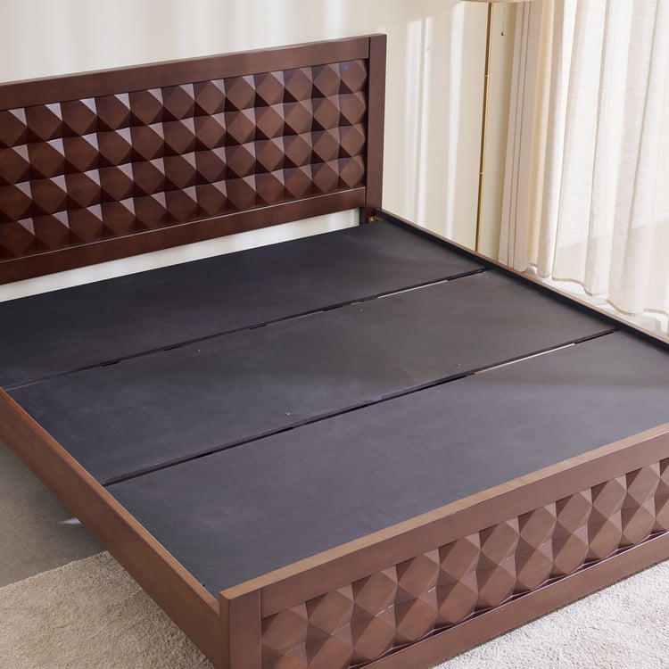 Helios Lisbon Kane Mahogany Wood King Bed - Walnut