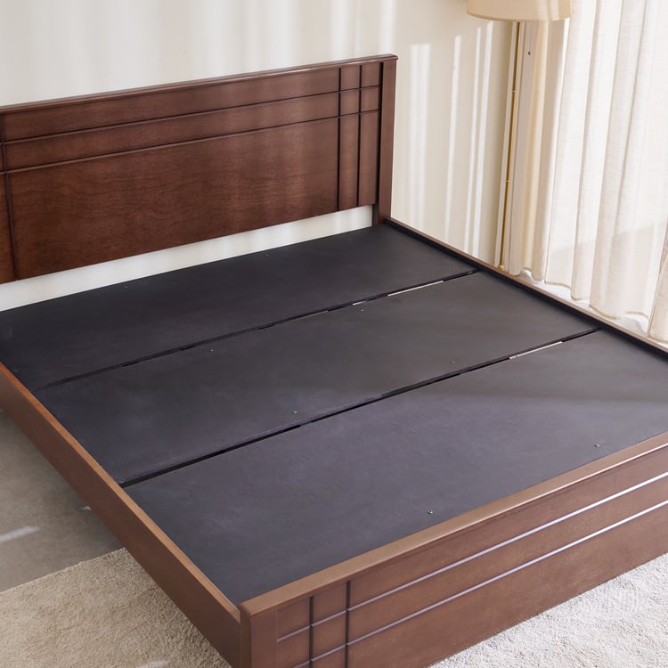 Helios Lisbon Remi Mahogany Wood King Bed - Walnut