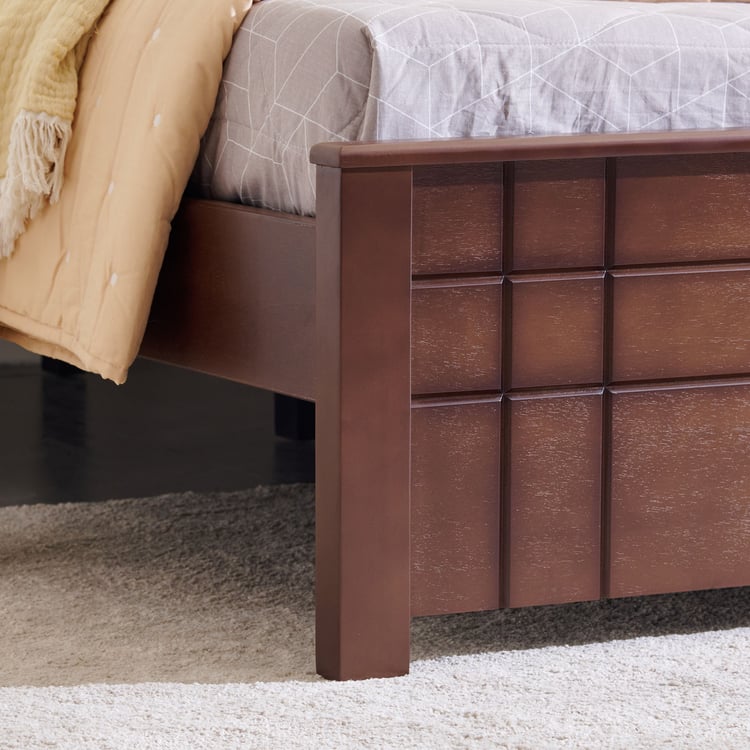 Helios Lisbon Remi Mahogany Wood King Bed - Walnut