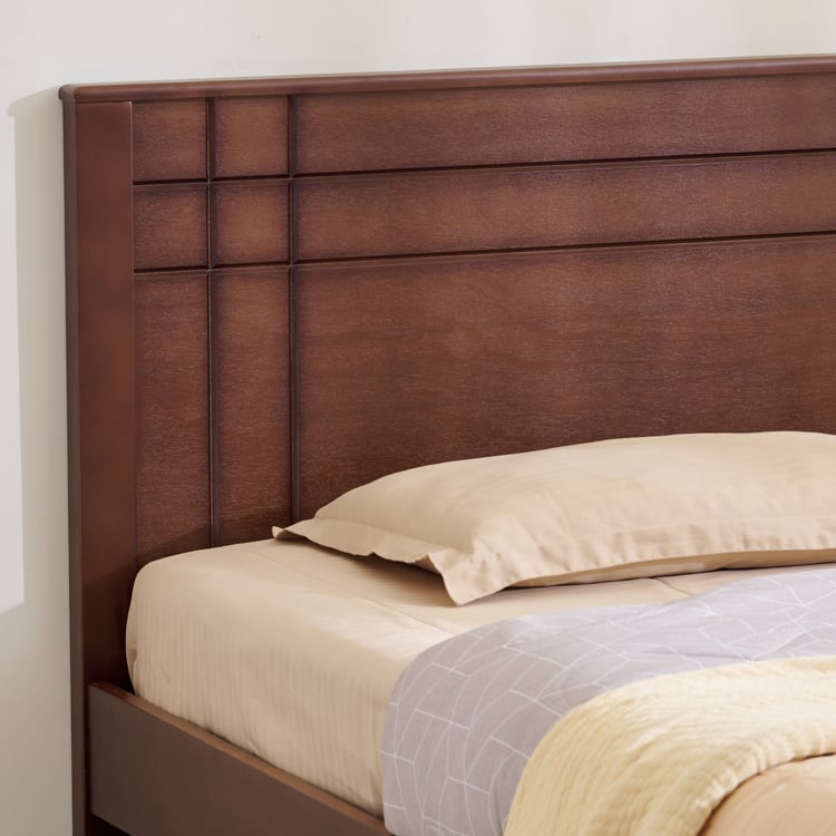 Helios Lisbon Remi Mahogany Wood King Bed - Walnut