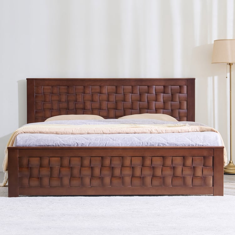 Helios Lisbon Paul Mahogany Wood King Bed - Walnut