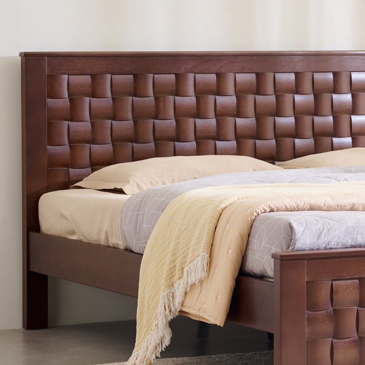 Helios Lisbon Paul Mahogany Wood King Bed - Walnut