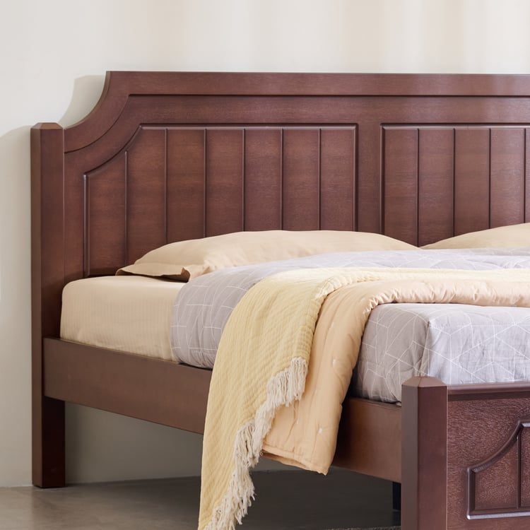 Helios Lisbon Nico Mahogany Wood King Bed - Walnut