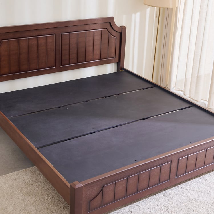 Helios Lisbon Nico Mahogany Wood King Bed - Walnut