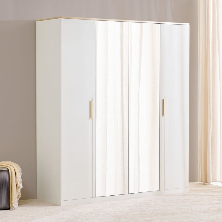 Senorita 4-Door Wardrobe with Mirrors - Cream