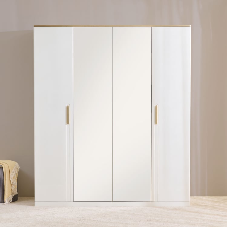 Senorita 4-Door Wardrobe with Mirrors - Cream