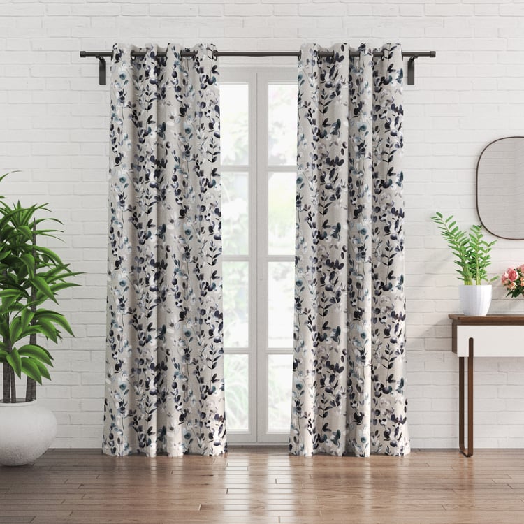 Corsica Florish Set of 2 Printed Light Filtering Door Curtains