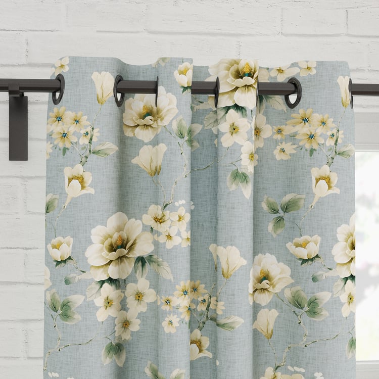 Corsica Florish Set of 2 Printed Light Filtering Door Curtains