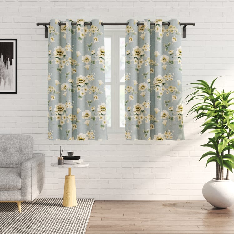 Corsica Florish Set of 2 Printed Light Filtering Window Curtains