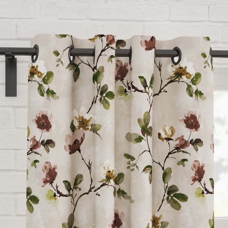 Corsica Florish Set of 2 Printed Light Filtering Door Curtains