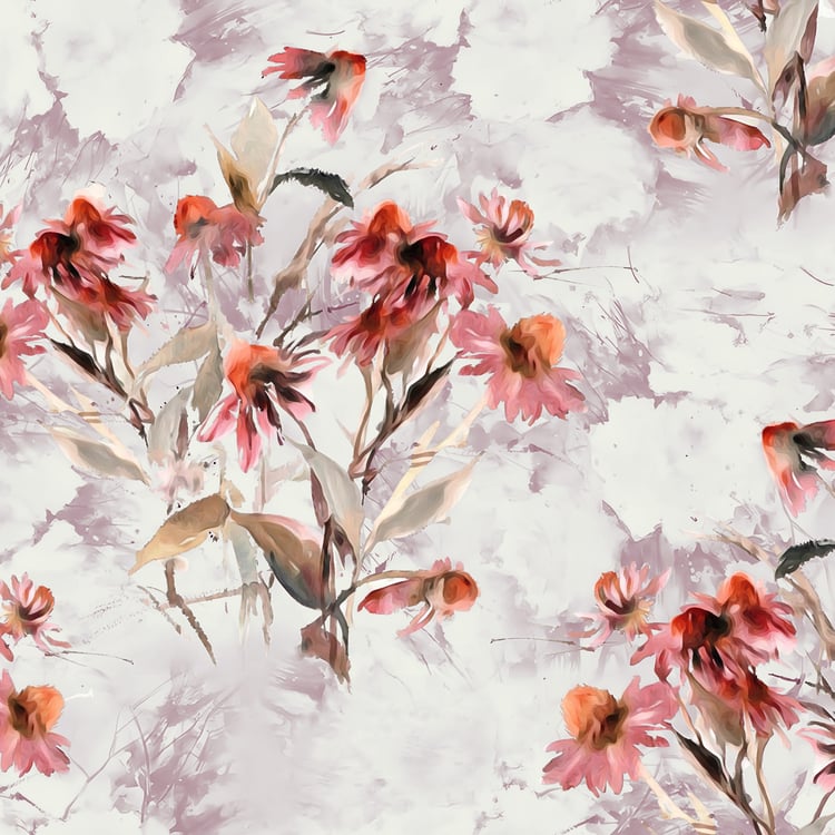 Corsica Florish Set of 2 Printed Light Filtering Window Curtains - 5ft