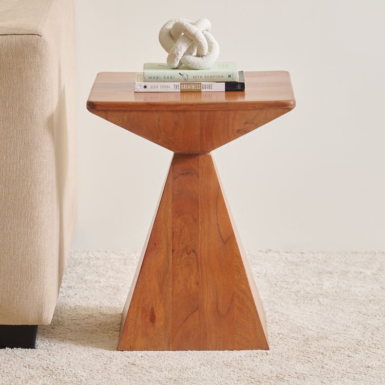 Amanda Acacia Wood Accent Table - Brown