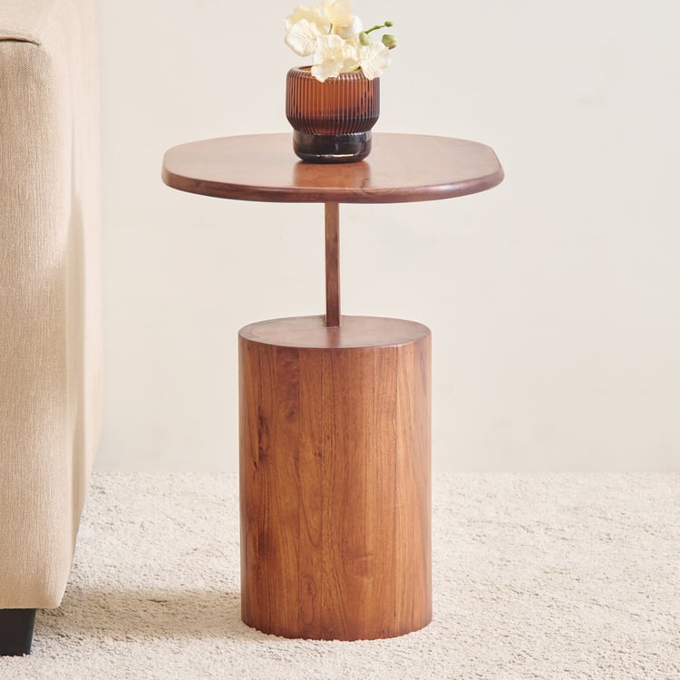 Amanda Solid Wood End Table - Brown