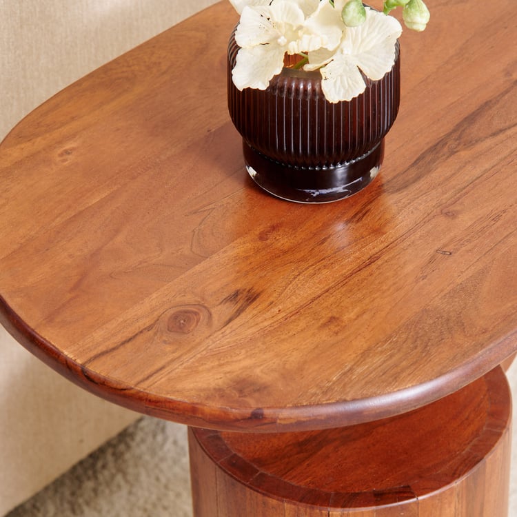 Amanda Solid Wood End Table - Brown