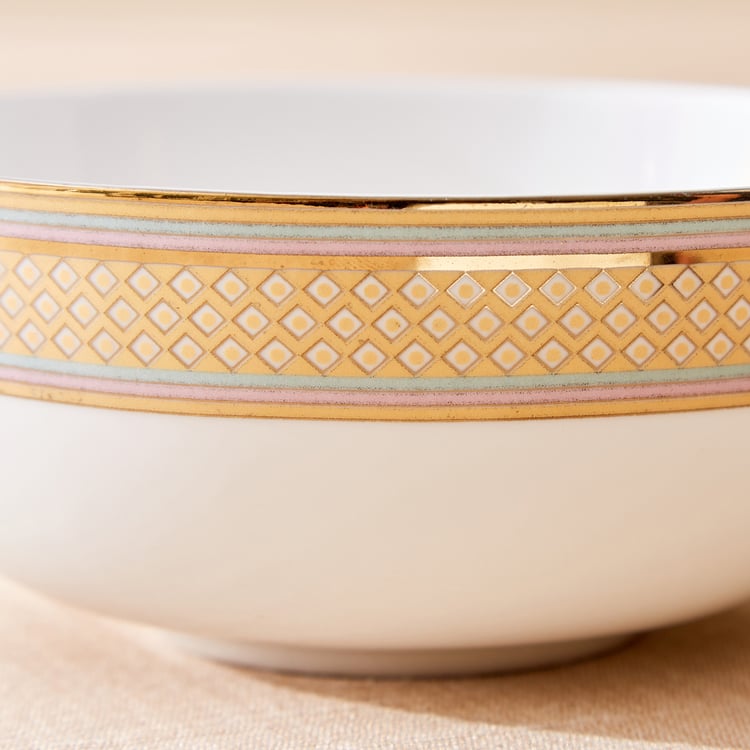 Midas Peacock Bone China Printed Cereal Bowl - 600ml