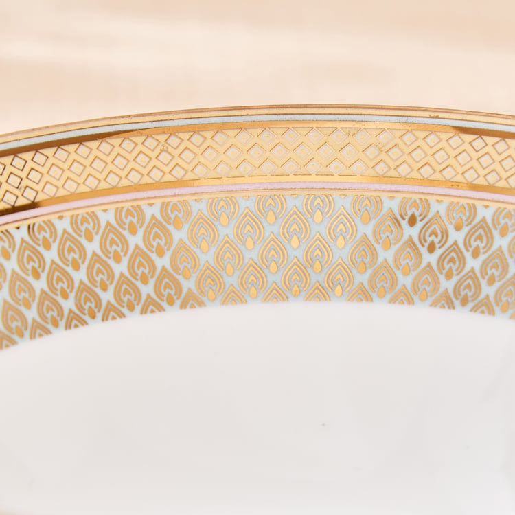 Midas Peacock Bone China Printed Serving Bowl - 1L