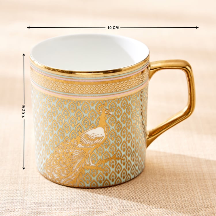 Midas Peacock Bone China Printed Mug - 340ml