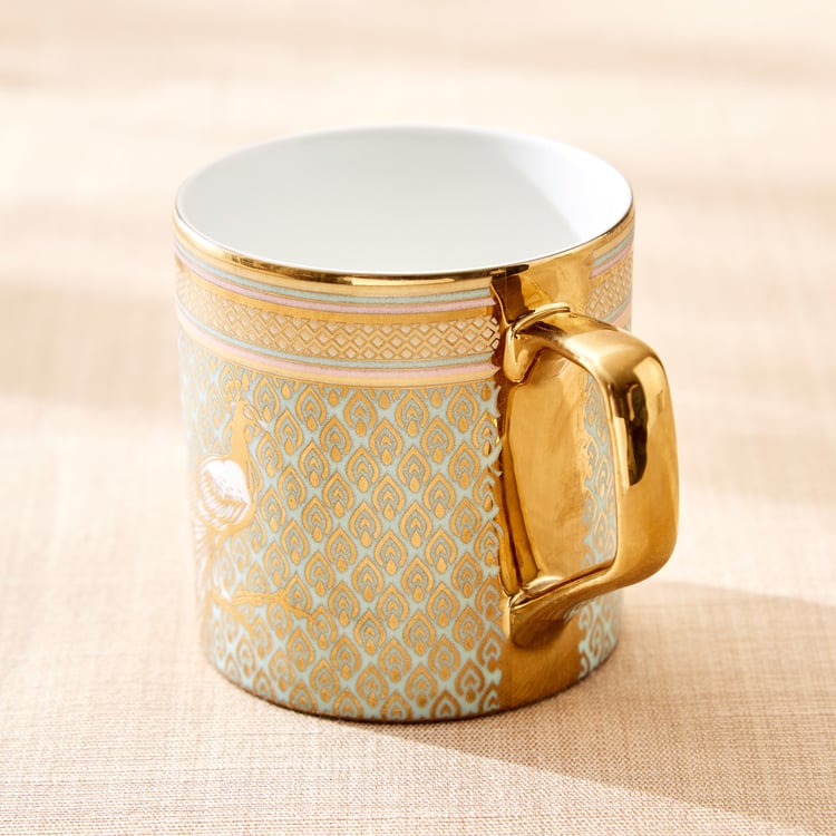 Midas Peacock Bone China Printed Mug - 340ml