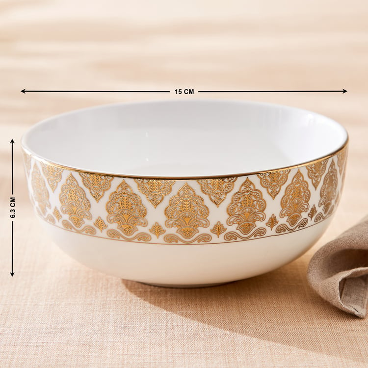 Midas Damask Bone China Printed Cereal Bowl - 600ml