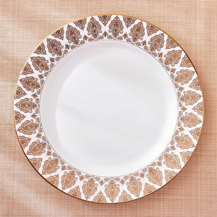 Midas Damask Bone China Printed Dinner Plate - 28cm