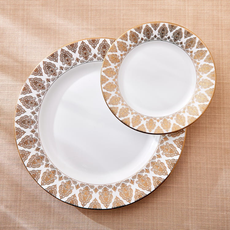 Midas Damask Bone China Printed Dinner Plate - 28cm