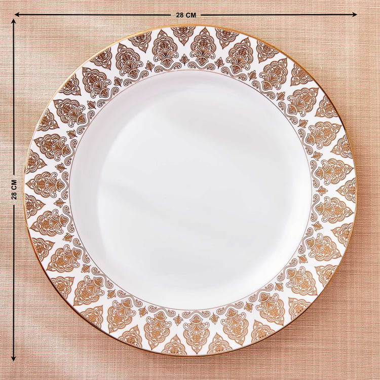 Midas Damask Bone China Printed Dinner Plate - 28cm