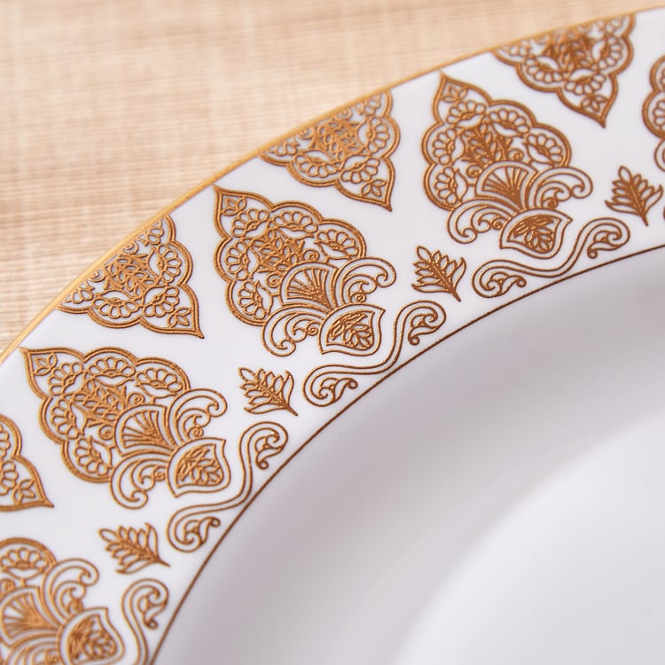 Midas Damask Bone China Printed Dinner Plate - 28cm