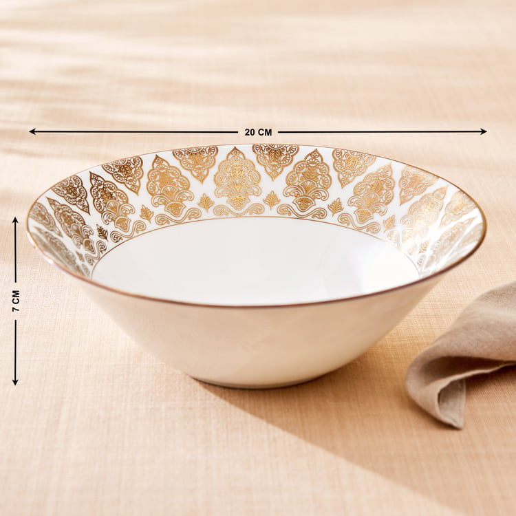 Midas Damask Bone China Printed Serving Bowl - 1L