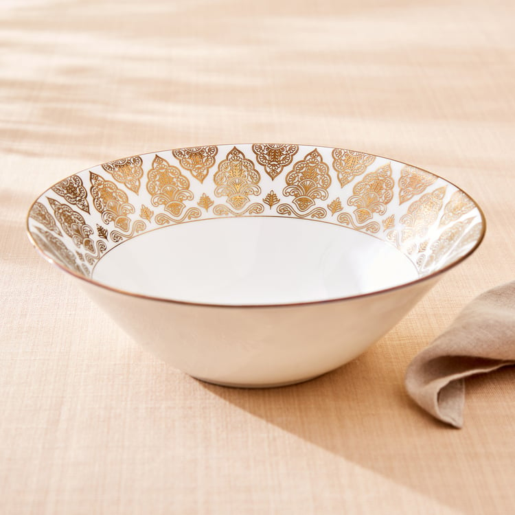 Midas Damask Bone China Printed Serving Bowl - 1L