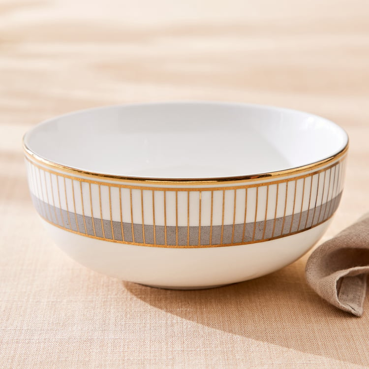 Midas Lotus Bone China Printed Cereal Bowl - 600ml