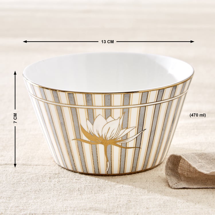 Midas Emily Bone China Printed Bowl - 470ml
