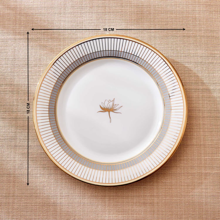 Midas Lotus Bone China Printed Side Plate - 18cm