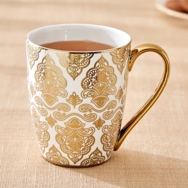Midas Damask Bone China Printed Mug - 340ml