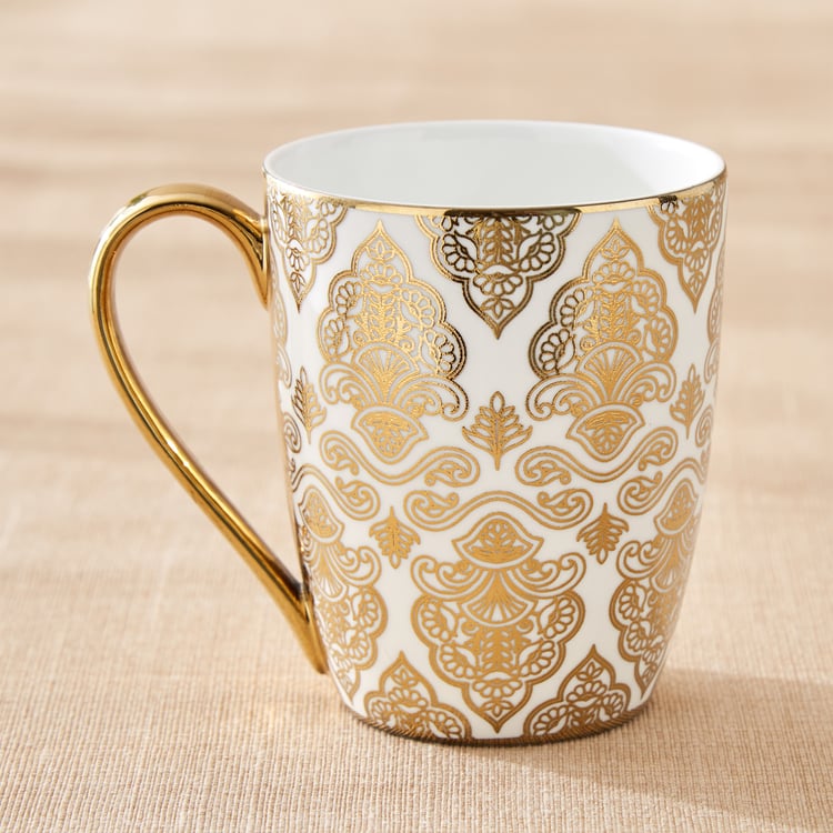 Midas Damask Bone China Printed Mug - 340ml