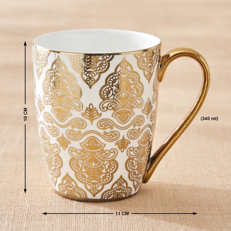 Midas Damask Bone China Printed Mug - 340ml