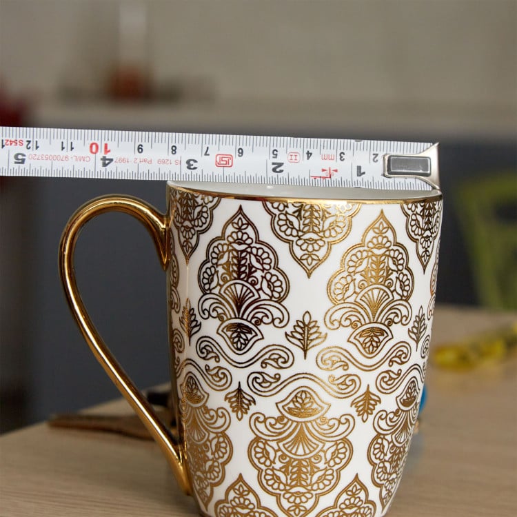 Midas Damask Bone China Printed Mug - 340ml
