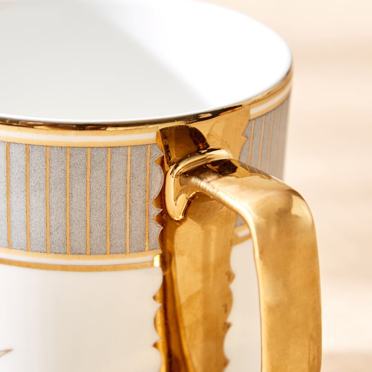 Midas Lotus Bone China Printed Coffee Mug - 340ml