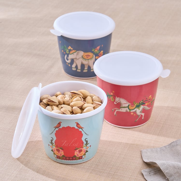 Jalsa Set of 3 Melamine Printed Canisters - 650ml