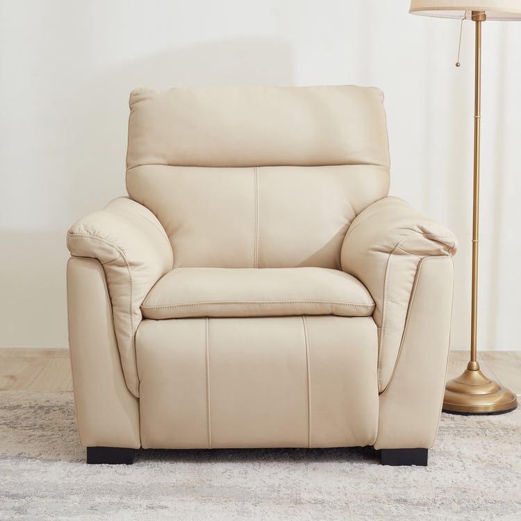 Senorita Half Leather 1-Seater Electric Recliner - Ivory