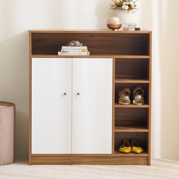 Helios Nolan 12 Pairs Shoe Cabinet - Teak