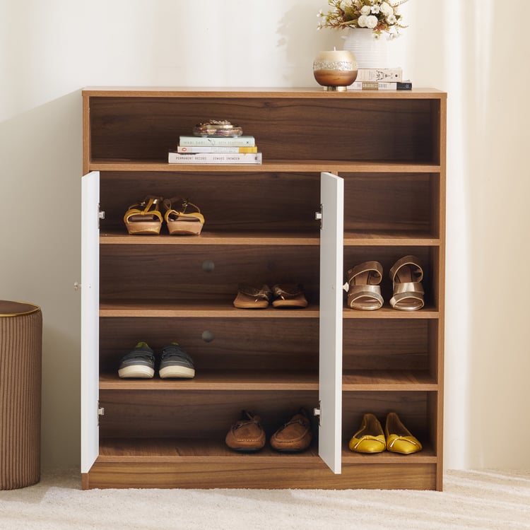 Helios Nolan 12 Pairs Shoe Cabinet - Teak