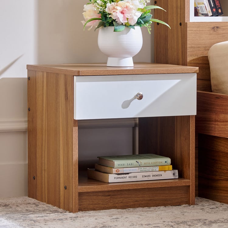 Helios Robin Bedside Table with Drawer - Teak