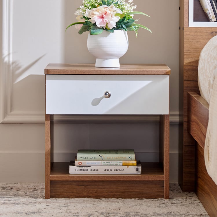 Helios Robin Bedside Table with Drawer - Teak