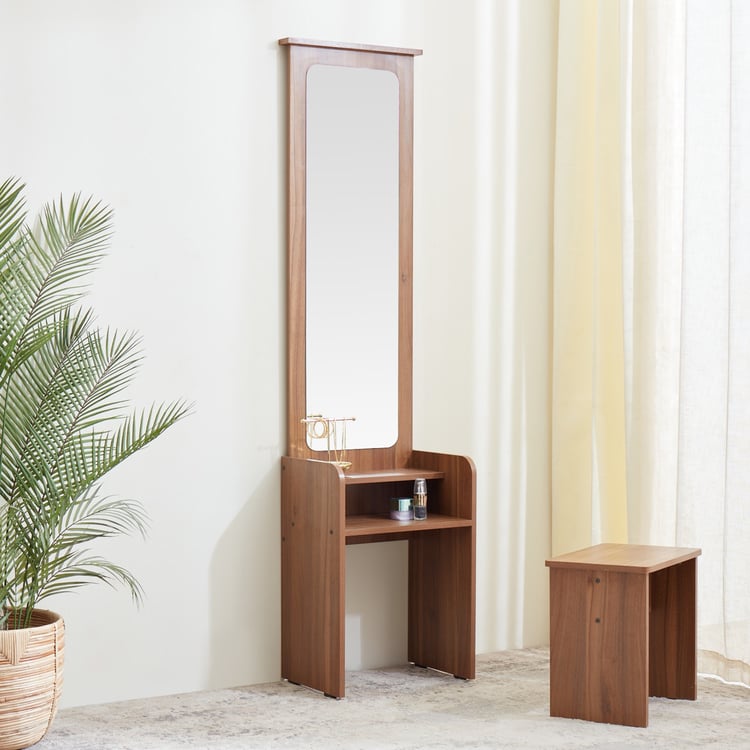 Helios David Dresser Mirror with Stool -  Teak