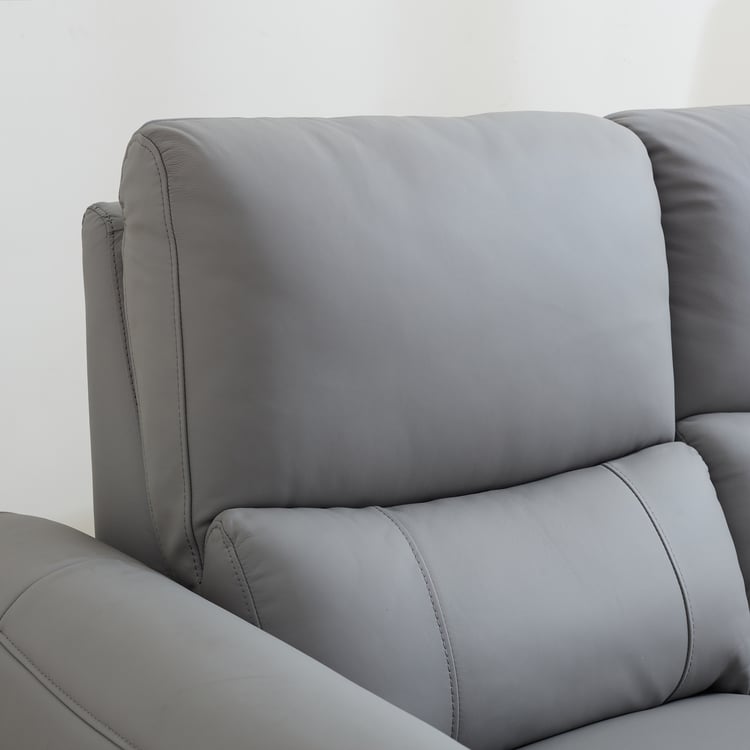 Amigo Half Leather 3-Seater Electric Recliner - Grey