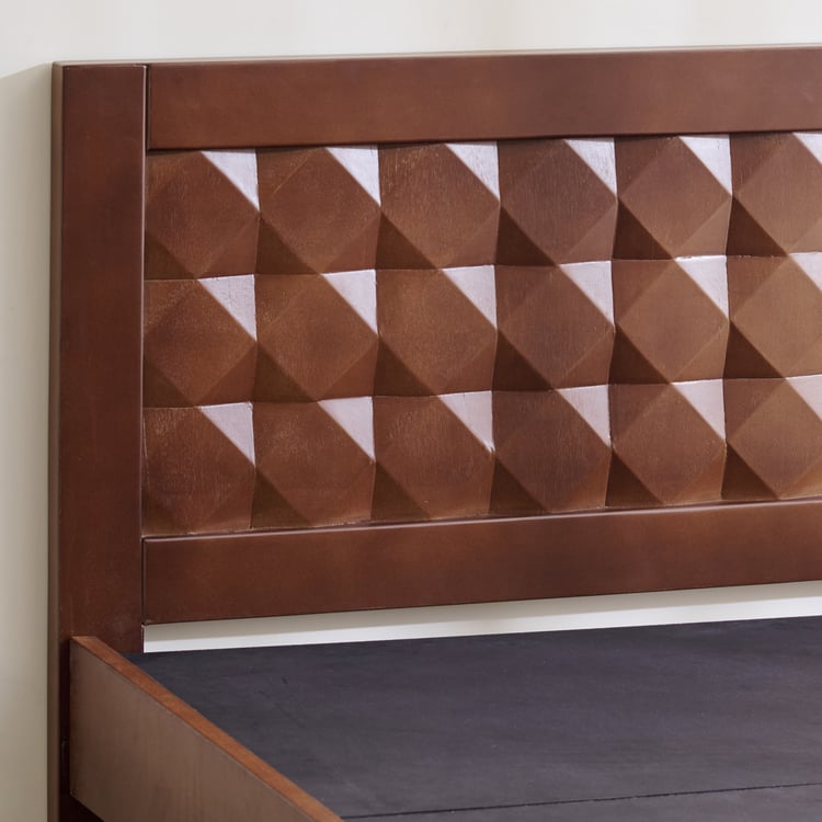 Helios Lisbon Kane Solid Wood Single Bed - Walnut