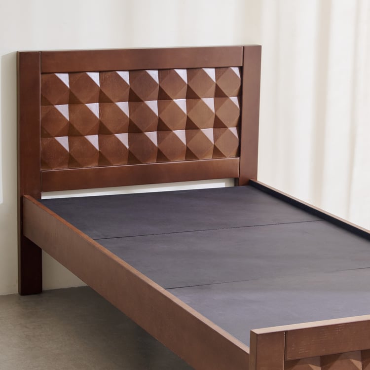 Helios Lisbon Kane Solid Wood Single Bed - Walnut